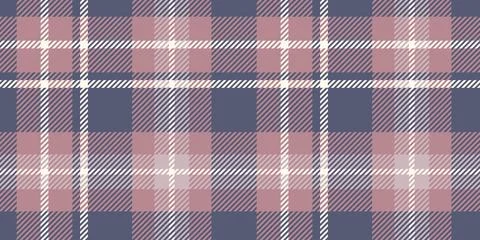 Classic Seamless Plaid Pattern in Muted Pink and Blue Tones with Cream Checks Stock Illustration