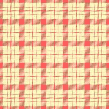 Classic seamless plaid pattern. Red and beige tartan design, ideal for backgr Illustrazione stock