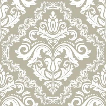 Classic Seamless Vector Fine Pattern With Arabesques Illustrazione stock