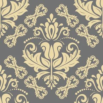 Classic Seamless Vector Fine Pattern With Arabesques Stockillustratie