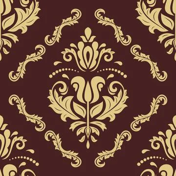 Classic Seamless Vector Fine Pattern With Arabesques Illustrazione stock