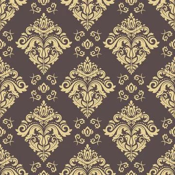 Classic Seamless Vector Fine Pattern With Arabesques Illustrazione stock