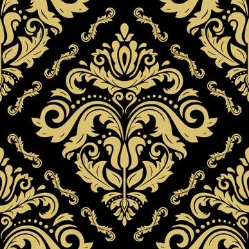 Classic Seamless Vector Fine Pattern With Arabesques Illustrazione stock