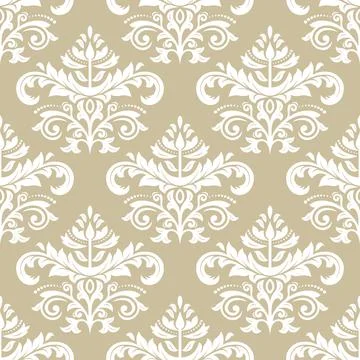 Classic Seamless Vector Fine Pattern With Arabesques Stock Illustration