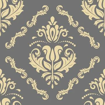 Classic Seamless Vector Fine Pattern With Arabesques Stockillustratie