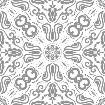 Classic Seamless Vector Fine Pattern With Arabesques Stockillustratie