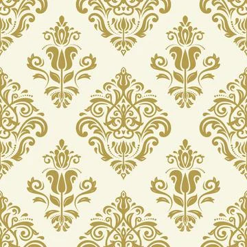 Classic Seamless Vector Fine Pattern With Arabesques Illustrazione stock