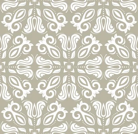 Classic Seamless Vector Fine Pattern With Arabesques Stock Illustration