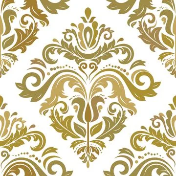 Classic Seamless Vector Fine Pattern With Arabesques 스톡 일러스트