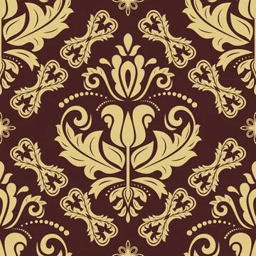 Classic Seamless Vector Fine Pattern With Arabesques Stock Illustration