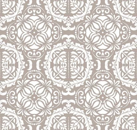 Classic Seamless Vector Fine Pattern With Arabesques Stockillustratie