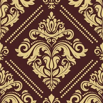 Classic Seamless Vector Fine Pattern With Arabesques Stockillustratie