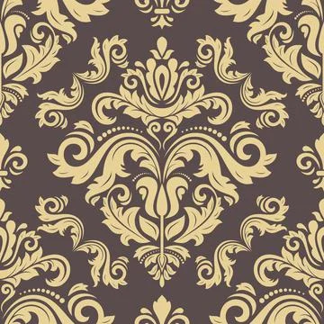 Classic Seamless Vector Fine Pattern With Arabesques Illustrazione stock