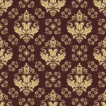 Classic Seamless Vector Fine Pattern With Arabesques Stockillustratie