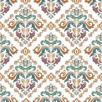Classic Seamless Vector Fine Pattern With Arabesques Stockillustratie