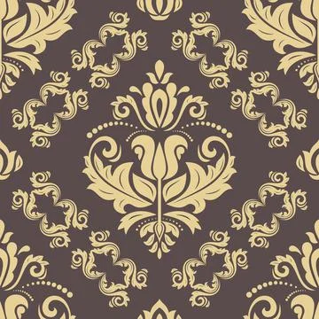 Classic Seamless Vector Fine Pattern With Arabesques Stock Illustration
