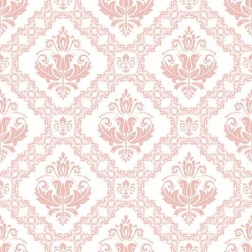 Classic Seamless Vector Fine Pattern With Arabesques 스톡 일러스트