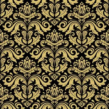 Classic Seamless Vector Fine Pattern With Arabesques Illustrazione stock