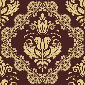 Classic Seamless Vector Fine Pattern With Arabesques Stock Illustration