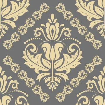 Classic Seamless Vector Fine Pattern With Arabesques Stockillustratie