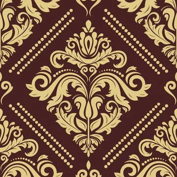 Classic Seamless Vector Fine Pattern With Arabesques Stockillustratie