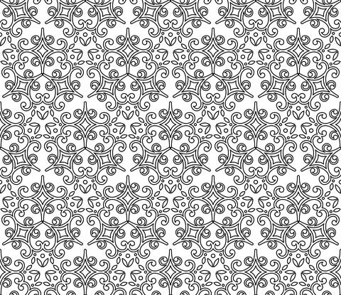 Classic Seamless Vector Fine Pattern With Arabesques Stock Illustration