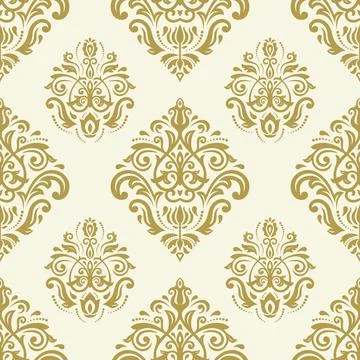 Classic Seamless Vector Fine Pattern With Arabesques Stock Illustration