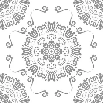 Classic Seamless Vector Fine Pattern With Arabesques 스톡 일러스트