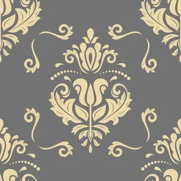 Classic Seamless Vector Fine Pattern With Arabesques Stock Illustration