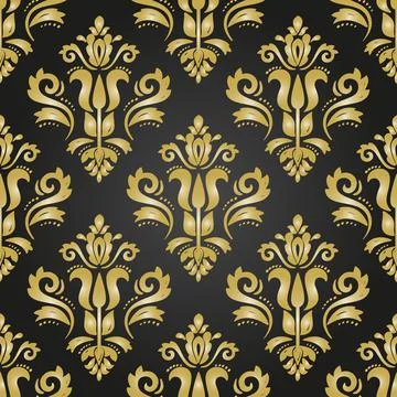 Classic Seamless Vector Fine Pattern With Arabesques Stockillustratie