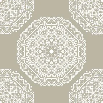 Classic Seamless Vector Fine Pattern With Arabesques Stock Illustration