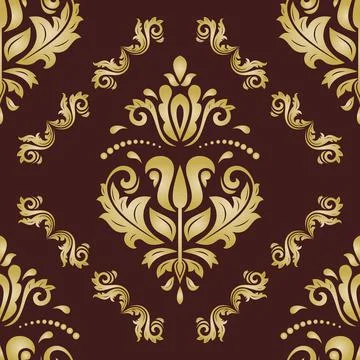 Classic Seamless Vector Fine Pattern With Arabesques イラスト素材