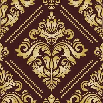 Classic Seamless Vector Fine Pattern With Arabesques Stock Illustration
