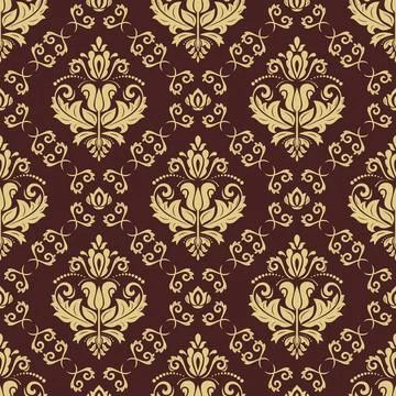 Classic Seamless Vector Fine Pattern With Arabesques イラスト素材