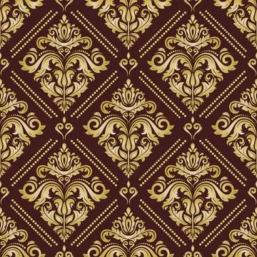 Classic Seamless Vector Fine Pattern With Arabesques Illustrazione stock