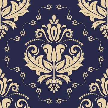 Classic Seamless Vector Fine Pattern With Arabesques Stockillustratie