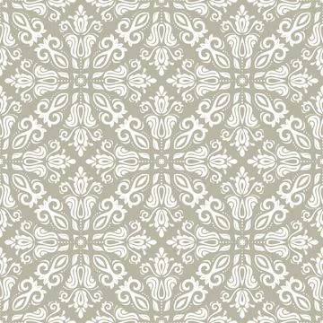 Classic Seamless Vector Fine Pattern With Arabesques Illustrazione stock