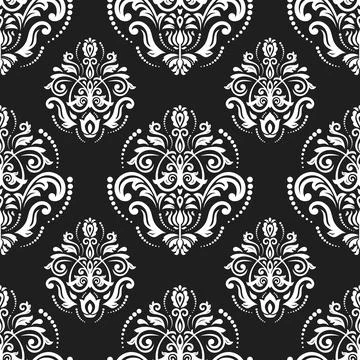 Classic Seamless Vector Fine Pattern With Arabesques Illustrazione stock