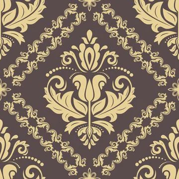 Classic Seamless Vector Fine Pattern With Arabesques Illustrazione stock