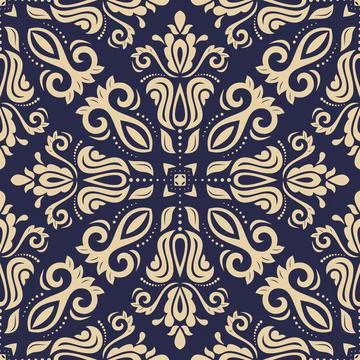 Classic Seamless Vector Fine Pattern With Arabesques Stockillustratie