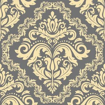 Classic Seamless Vector Fine Pattern With Arabesques Illustrazione stock