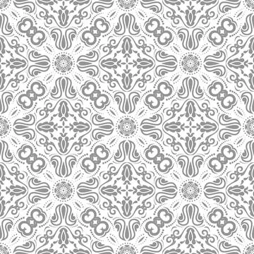 Classic Seamless Vector Fine Pattern With Arabesques Illustrazione stock