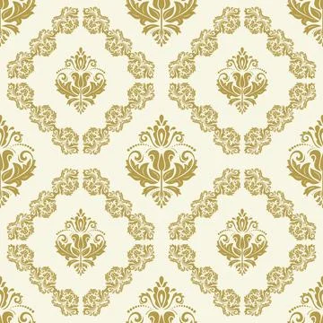 Classic Seamless Vector Fine Pattern With Arabesques Illustrazione stock