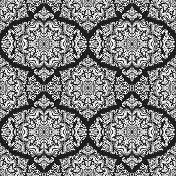 Classic Seamless Vector Fine Pattern With Arabesques イラスト素材