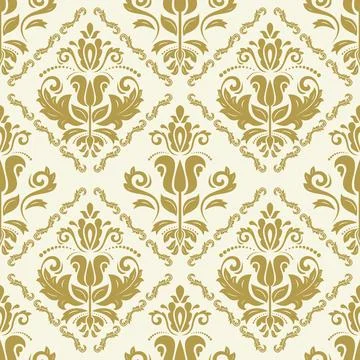 Classic Seamless Vector Fine Pattern With Arabesques Stockillustratie