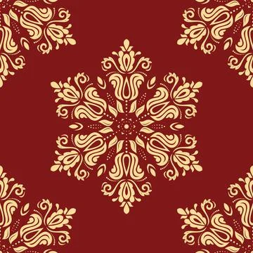 Classic Seamless Vector Fine Pattern With Arabesques イラスト素材