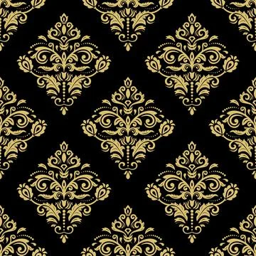 Classic Seamless Vector Fine Pattern With Arabesques Stock Illustration