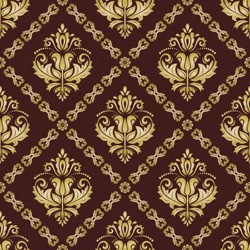 Classic Seamless Vector Fine Pattern With Arabesques Stock Illustration