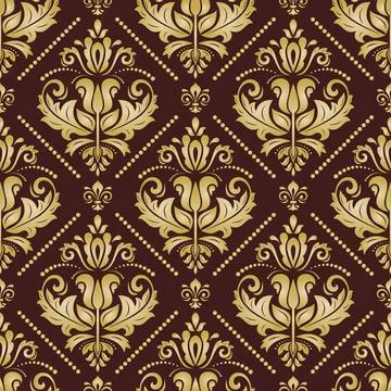 Classic Seamless Vector Fine Pattern With Arabesques Illustrazione stock