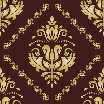 Classic Seamless Vector Fine Pattern With Arabesques Illustrazione stock